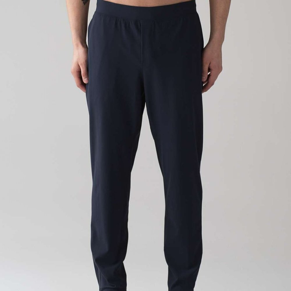 Lululemon Twill Chill Pant Black Stretch Waist Drawstring Pull On Pants